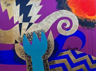 Abstrakt «Gold Lightning»