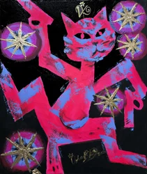 Levende neonkatt