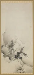 Vinterlandskap: en kløft, Edo-periode, 1883 (blekk på papir)