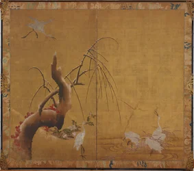 Herons and Old WIllow, Edo-perioden, tidlig på 1600-tallet.