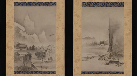 To utsikter fra de åtte utsiktene over elvene Xiao og Xiang, tidlig på 1500-tallet.