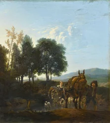 Landskap med muldyrdriver