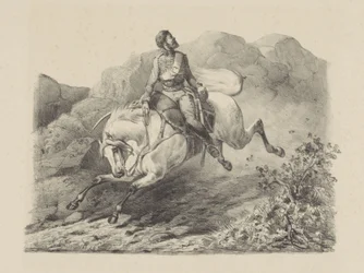 Flyktende soldat til hest