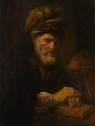 En gammel mann i en pelslue, 165060.