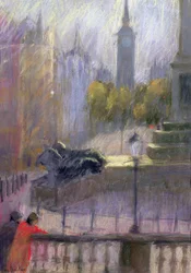 Trafalgar Square (pastell på papir)