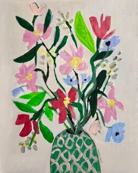 Fargerike blomster i vase