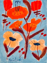 Levende, abstrakt blomstermotiv