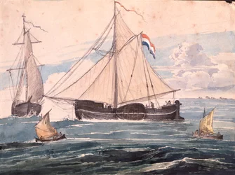 Kanonbåt nær Helvoet, Nederland