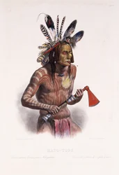 Mato-Tope, utsmykket med Insignia of his Warlike Deeds, 1844