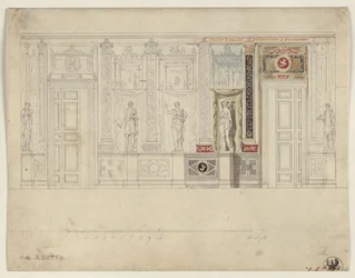 Berlin, Wilhelmstraße 102. Prins Albrecht av Preussens palass, utkast til den ovale spisesalen