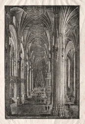 Interiør av St. Stephens Cathedral i Wien, ca. 1810.