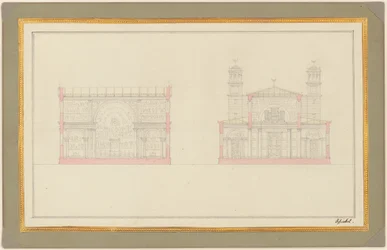 Del av krysset og vestenden av en katedral for Berlin
