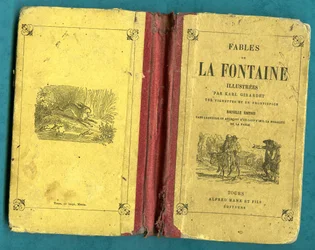 Omslag til en bok med Fables de la Fontaine illustrert av Karl Girardet, Mame in Tours