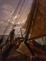 Seilbåt, etter 1820 (olje på lerret)