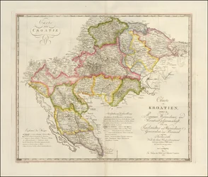 Kart over Kroatia fra 1803 av Karl Joseph Kipferling