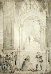 Gravmonumentet til keiserinne Josephine (1763-1814) i St. Peter og St. Paul-kirken, Rueil-Malmaison (blyant på papir)