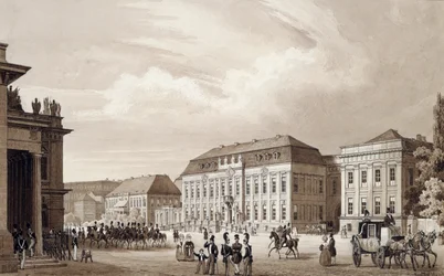 Unter Den Linden, Berlin, ca. 1840 (akvarell)
