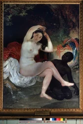 ""Bethsabee au bain"" (Badende Bathsheba) Peinture de Karl Pavlovich Briullov (Brioullov) (1799-1852) 1832 Statens russiske museum, Saint Petersbourg, Russland