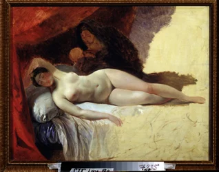 «Sovende Juno» eller «Begynnelsen på Melkeveien». Maleri av Karl Briullov (Brioullov) (1799-1852), 1839-1845, Statlige Tretjakov-galleriet, Moskva