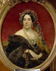 Portrett av prinsesse Maria Volkonskaya (1805-1863) (Portrett av prinsesse Maria Volkonskaya) - Maleri av Karl Pavlovich Briullov (Briullov) (1799-1852), olje på lerret, før 1840 - russisk kunst