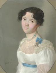 Portrett av grevinne Agrafena Yuryevna Obolenskaya 1789-1829, født Neledinskaya-Meletskaya, 1812