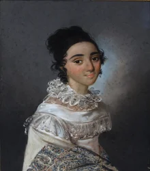 Portrett av Yekaterina Emmanuilovna Abamelik-Lazareva 1806-1880, født Manuk-Bey, 1820