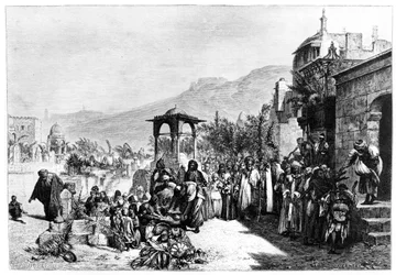 Distribusjon av datoer på en kirkegård i Kairo, 1881