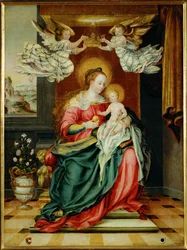 Jomfru Maria og barn (maleri på lerret)