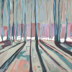 Speilvendte skoger, 2021 (akryl og gouache på lerret)