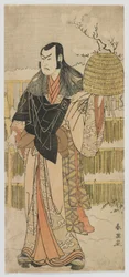Kabuki-skuespilleren Nakamura Juzo II som Kakokawa Honzo i 9. akt av 