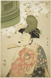 Skuespiller Nakayama Tomisaburô som Shirabyôshi-danser i quot;The Maiden at Dôjô Templequot; (quot;Musume Dôjô-jiquot;)