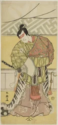Skuespiller Sakata Hangorô III som Takechi Mitsuhide i quot;Muromacho Chronicle in Kana Scriptquot;