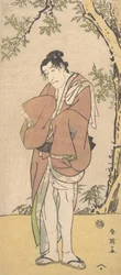 En uidentifisert skuespiller som en trist person med bare ben og føtter, ca. 1793.
