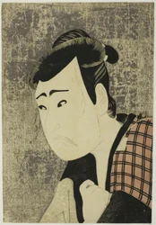 Bysteportrett av skuespilleren Ichikawa Yaozo III som Tanabe Bunzo i stykket Hana-ayame Bunroku Soga (Blomstrende iris: Soga-vendetta fra Bunroku-æraen), fremført på Miyako-teatret fra den femte dagen i den femte måneden, 1794