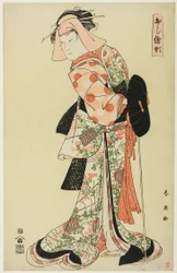 Danseinterludium «Kona fra Shinoda-skogen» («Shinodazuma») i «Ashiya Dôman og Ôuchis speil» («Dôman Ôuchi kagami»), fra serien Design for Patchwork Pictures (Oshie-gata)