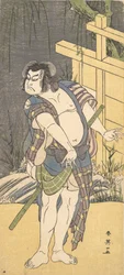 Kabuki-skuespiller Sakata Hangoro III som en fredløs, ca. 1791.