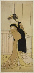 Stykket Sayo no Nakayama Hiiki no Tsurigane (), fremført på Nakamura Theatre i den ellevte måneden, 1790 ()