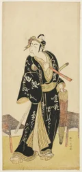 Skuespiller Ichikawa Danjûrô V som Sukeroku i quot;The Seven Guises of Sogaquot; (quot;Nanakusa Yosooi Sogaquot;)
