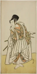 Skuespilleren Ichikawa Yaozo II som Sakura-maru i stykket Sugawara Denju Tenarai Kagami, fremført på Ichimura-teatret i den syvende måneden, 1776