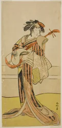 Yamashita Mangiku I som Osan i Play Kitekaeru Nishiki no Wakayaka, fremført på Nakamura Theatre i den ellevte måneden,