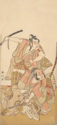 Skuespilleren Ichikawa Yaozo II i rollen som Soga no Goro, ca. 1772.