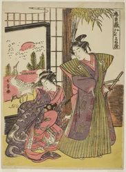 Andre akt: Huset Kakogawa Honzo fra stykket Chushingura (Skattkammeret til de lojale tjenerne), ca. 1779–80 (farget tresnitt; chuban)