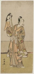 Bando Hikosaburo III Holding a Hand Pupper, midten av 1770-tallet.