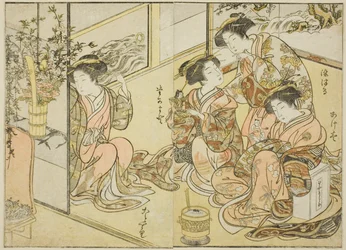 Courtesans of the Matsuneya, fra boken "Mirror of Beautiful Women of the Pleasure Quarters (Seiro bijin awase sugata kagami)," vol. 1