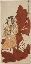 Skuespilleren Ichikawa Danjuro V som Hannya no Goro i stykket Sugata no Hana Yuki no Kuronushi, fremført på Nakamura Theatre i den ellevte måneden, 1776