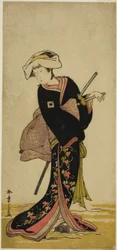 Skuespilleren Ichikawa Danzo IV som Tonase i stykket Kanadehon Chushingura, fremført på Morita Theatre i den tredje måneden, 1781