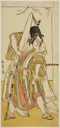 Skuespilleren Ichikawa Ebizo III som Matsuo-maru i stykket Sugawara Denju Tenarai Kagami, fremført på Ichimura Theatre i den syvende måneden, 1776