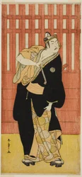 Skuespilleren Ichimura Uzaemon IX som Soga no Goro Tokimune Forkledd som Agemaki no Sukeroku i stykket Sukeroku Yukari no Edo-zakura, fremført på Ichimura Theatre i den femte måneden, 1782