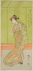 Skuespilleren Iwai Hanshiro IV som Agemaki i stykket Sakai-cho Soga Nendaiki, fremført på Nakamura Theatre i den tredje måneden, 1771