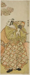 Skuespilleren Nakamura Nakazo I som Watanabe no Tsuna i stykket Shitenno Tonoi no Kisewata, fremført på Nakamura Theatre i den ellevte måneden, 1781